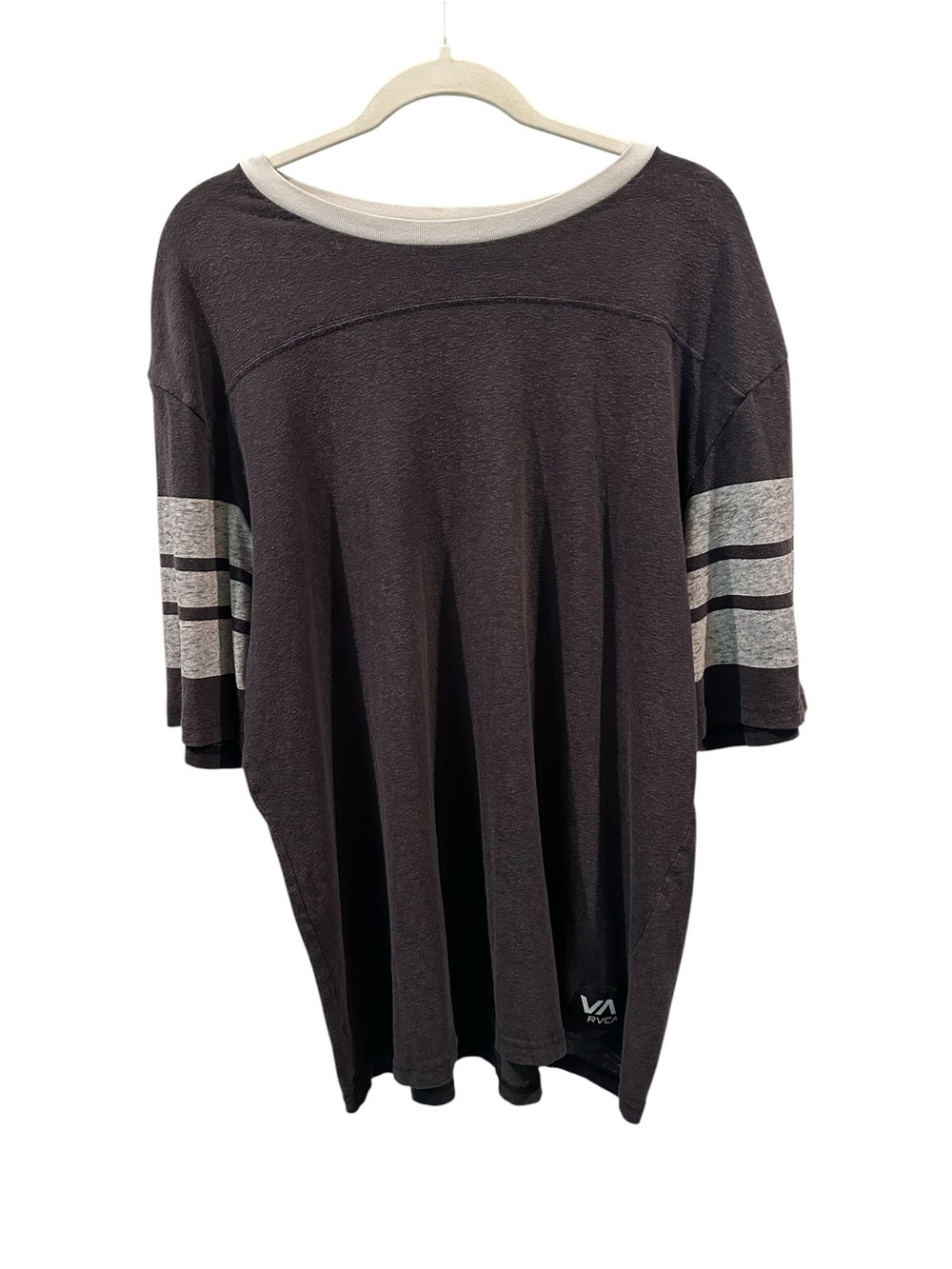 RVCA Vintage Fit Oversized Tee with Striped Sleeves 2X